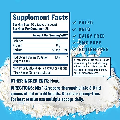 NativePath Collagen Peptides Protein - Hydrolyzed Type 1 & 3 Collagen Powder for Skin