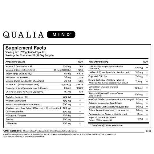 NEUROHACKER COLLECTIVE Qualia Mind Nootropics, Top Brain Supplement Capsule
