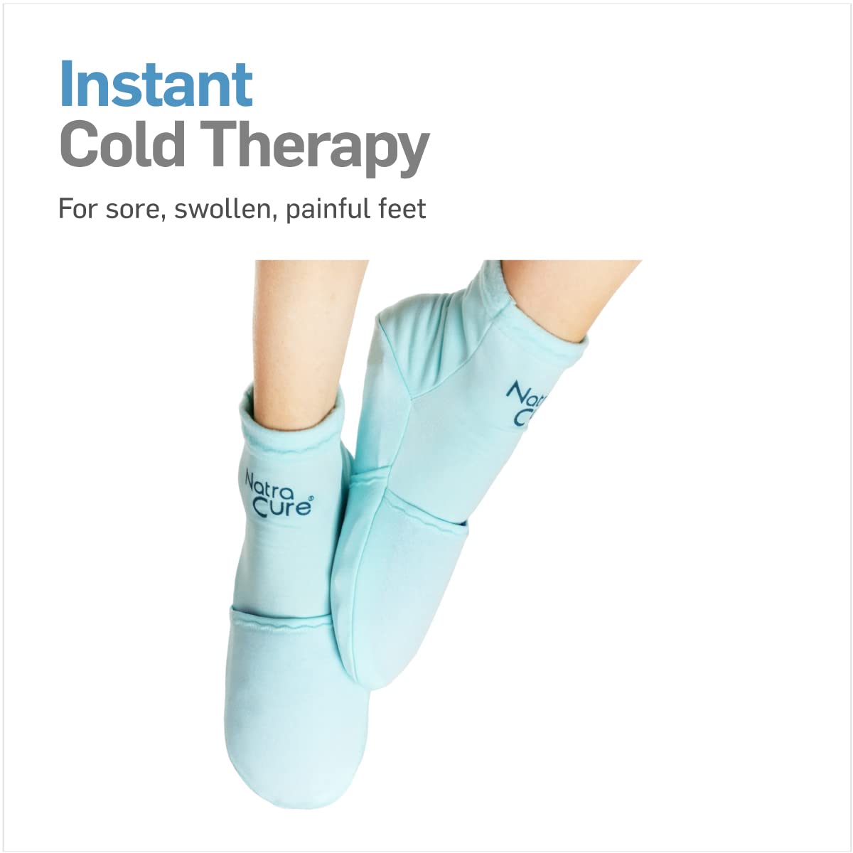 NatraCure Cold Therapy Socks - Reusable Gel Ice Frozen Slippers for Feet
