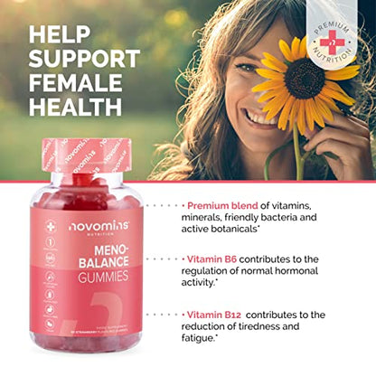 Novomins Meno-Balance Gummies – Menopause Support – Perimenopause and Post Menopause