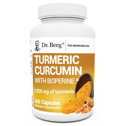 Dr. Berg (Only 2 Per Day) Turmeric Supplement with Black Pepper - 1350mg Turmeric 