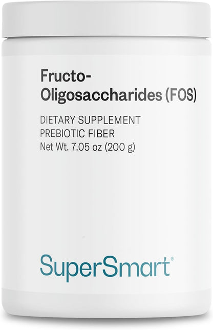 Supersmart Fructo Oligosaccharides Powder (Prebiotics FOS) - Oligofructose Inulin - Fiber Supplement | Non-GMO & Gluten Free - 200 g