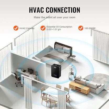 VEVOR Upgrade HVAC Scent Diffuser, Smart Scent Air Machine for Home, 180ML with Cold Air Technology