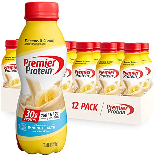 Premier Protein Shake, Bananas & Cream, 30g Protein, 1g Sugar, 24 Vitamins & Minerals