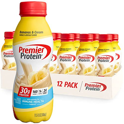 Premier Protein Shake, Bananas & Cream, 30g Protein, 1g Sugar, 24 Vitamins & Minerals
