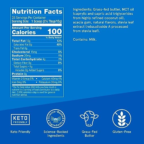 Bulletproof French Vanilla Creamer, 14.8 Ounces, Keto Coffee Creamer with MCT Oil