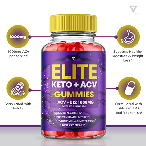 (2 Pack) Elite Keto ACV Gummies AVC, Elite Keto Plus ACV Advanced Weight Loss Gummies