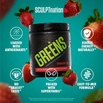 Sculpt Nation by V Shred Greens Strawberry - Premium Greens Powder & Superfood