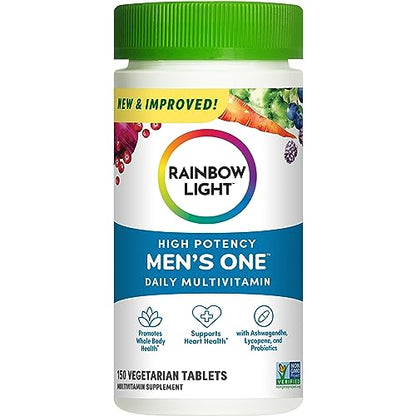 Rainbow Light Mens One High Potency Daily Multivitamin, Vegetarian, 150 ct., Package 