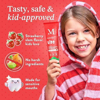 Mouthology Kid's Strawberry Toothpaste and Kid's Tongue Scraper