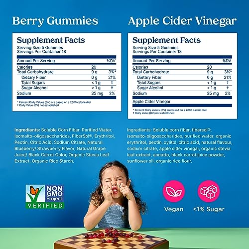 Poop Like a Champion Super Fiber Gummies 6g Fiber - Apple Cider Vinegar & Berries
