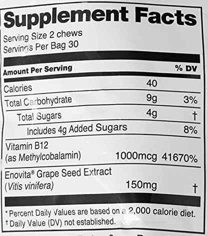 humanN SuperGrapes Chews Supplement – with 100mg CoQ10 – from The Makers