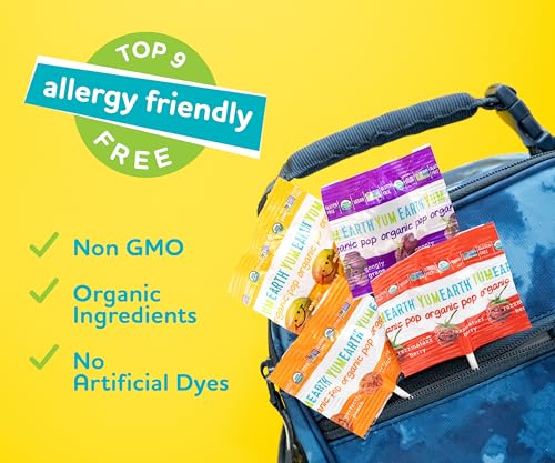 YumEarth Organic Pops Variety Pack, 50 Fruit Flavored Favorites Lollipops, Allergy Friendly