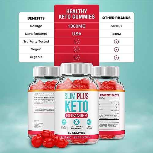 (5 Pack) Slim Plus Keto ACV Gummies - Official - Keto Slim Plus ACV Advanced Weight