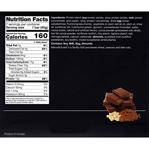 ProtiWise – High Protein 15g Bar | 7/Box | Weight Loss, Diet, KETO Friendly, Hunger Control