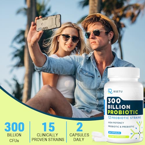 Probiotics for Women Men: 300 Billion CFU Probiotic High Potency + 12 Strains Organic