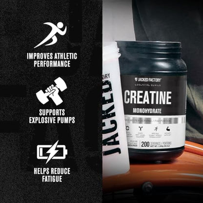 Jacked Factory Creatine Monohydrate Powder 1000g - Creatine Supplement for Muscle