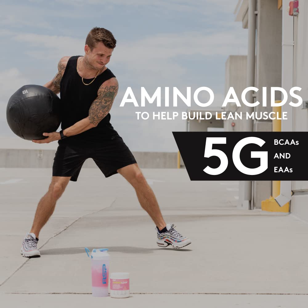 AminoLean Pre Workout Powder & Natural Amino Energy with Vegan BCAA + EAA | Jitter-Free Preworkout Energy from Green Tea + Amino Acids & Weight Management for Women & Men - Vegan, Zero Sugar, No Crash