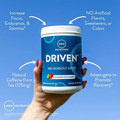 MRM Nutrition Driven Pre-Workout Powder | Mixed Berry Flavored | 125mg Caffeine | Pure