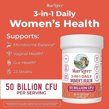 MaryRuth's 3-in-1 Daily Health Probiotics for Women | Clinically Tested | Hormone Support