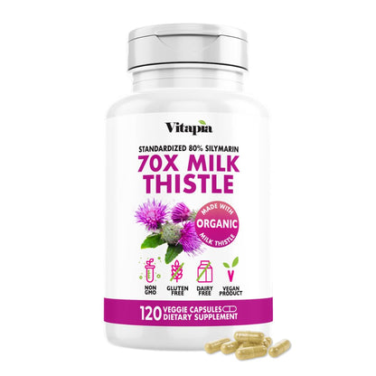 Vitapia Organic Artichoke Extract Supplement - Liver Cleanse Detox & Repair, Liver Health, Digestion, Antioxidant Support - 120 Vegan Capsules, Non GMO, Gluten Free