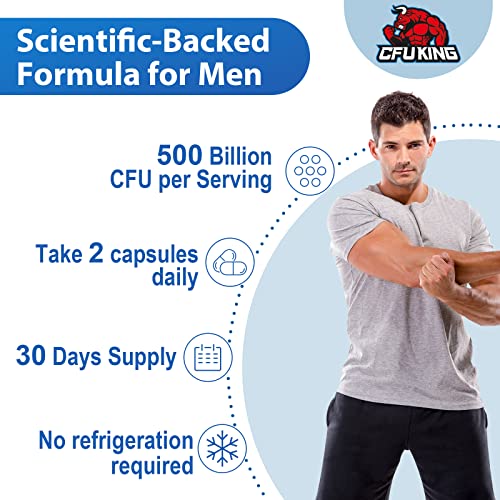 Probiotics for Men, 500 Billion CFU + 12 Strains Men's Probiotic with Turmeric Cranberry