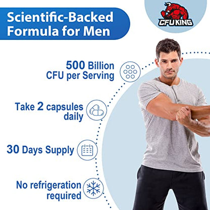 Probiotics for Men, 500 Billion CFU + 12 Strains Men's Probiotic with Turmeric Cranberry