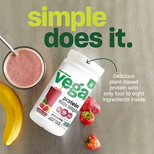 Vega Protein Made Simple Protein Powder, Strawberry Banana - Stevia Free, Vegan