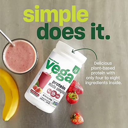 Vega Protein Made Simple Protein Powder, Strawberry Banana - Stevia Free, Vegan