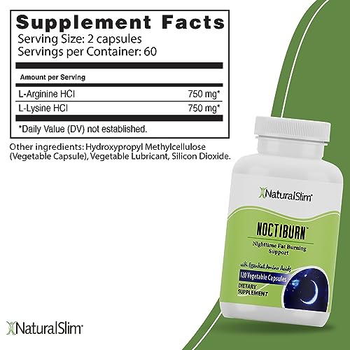 NaturalSlim NoctiBurn Night Fat Burning Support & Metabolism Support Supplements with Essentials