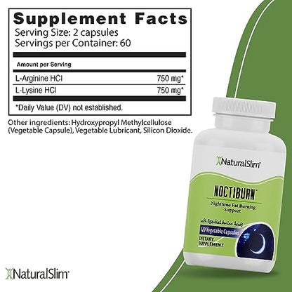 NaturalSlim NoctiBurn Night Fat Burning Support & Metabolism Support Supplements with Essentials