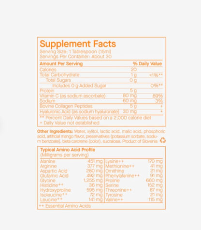 SpoiledChild Collagen Peptides + Vitamin C + Hyaluronic Acid Liquid Collagen Pineapple Flavor 400ml 13.5 FL oz