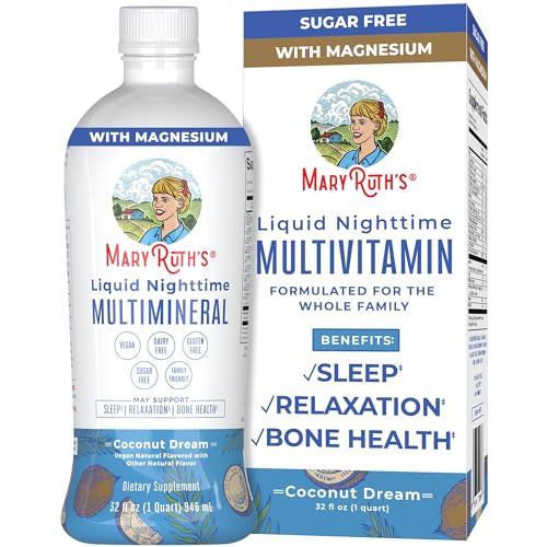 MaryRuth Organics Nighttime Liquid Multimineral Sleep Supplement, Sugar Free, Calm 