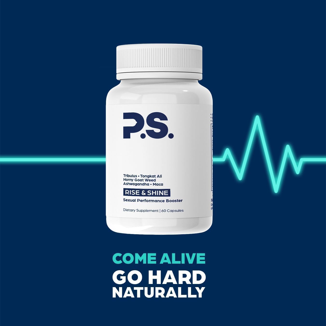 PS Natural Testosterone Booster, D3, Zinc, Horny Goat Weed, 60 Day Supply | Tribulus, tongkat ali, fenugreek, ashwagandha & maca root for men, made in USA, GMP & NSF certified, non-GMO, gluten free
