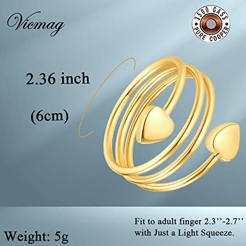 Vicmag Copper Magnetic Ring for Women, Lymphatic Drainage Ring Ladies Fingers