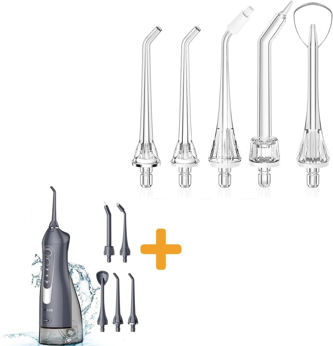 COSLUS Water Dental Flosser Teeth Pick & Water Dental Flosser Tip Replacement Heads