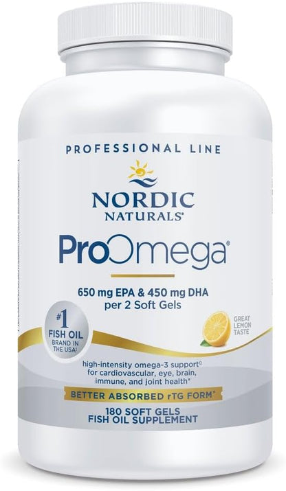 Nordic Naturals ProOmega, 1280 mg Omega-3, High Potency, Lemon, 90 Count | High Potency Fish Oil with EPA & DHA - Promotes Brain, Eye, Heart, & Immune Health - Non-GMO -90 servings