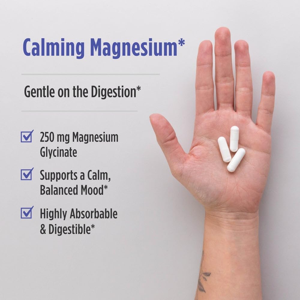 Nordic Naturals Magnesium Glycinate, 250mg - Vegetarian Capsules - 90 Count | 250mg Magnesium per Serving. Highly Bioavailable Glycinate Form. Muscle & Cardiovascular Support. Non-GMO. 30 Servings.