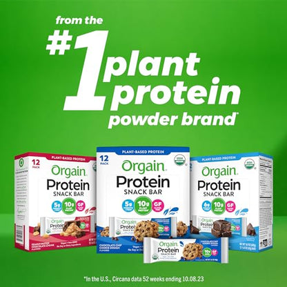 Orgain Organic Vegan Protein Bars, Peanut Butter - 10g Plant Based Protein
