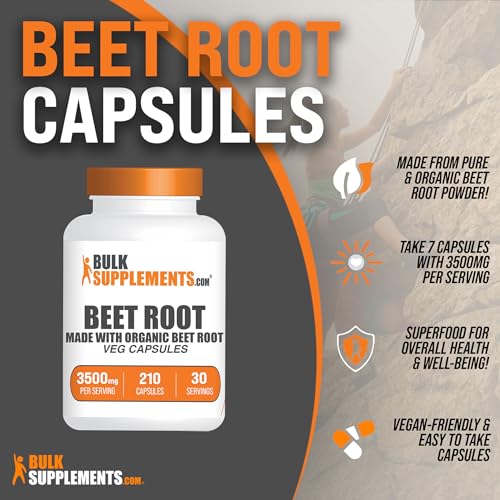 BULKSUPPLEMENTS.COM Beet Root Capsules - Beetroot Supplement, Beet Root Pills