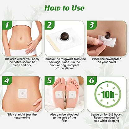 Mugwort Belly Patch for Men and Women with Natural Plant Extracts -60Pcs Body Sculpting