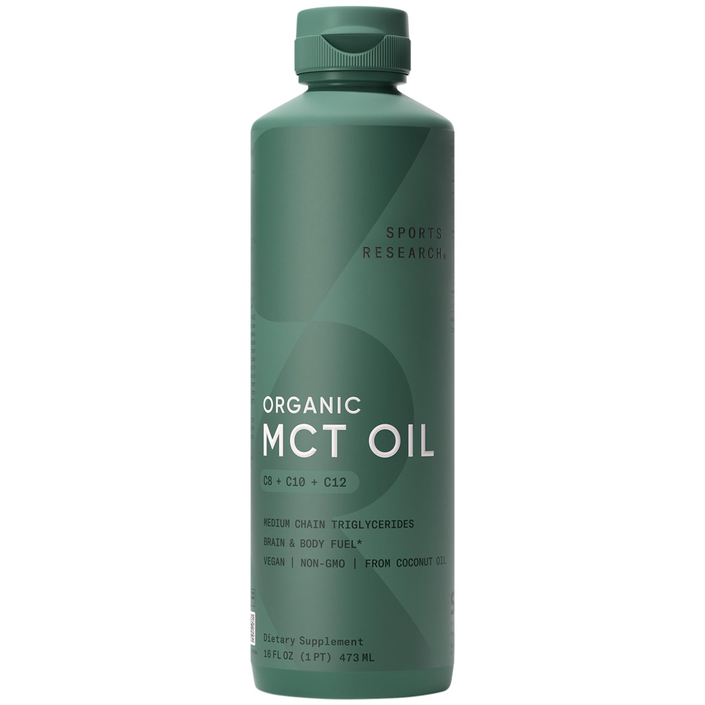 Sports Research Organic MCT Oil - Keto & Vegan MCTs C8, C10, C12 from Coconuts - Fatty Acid Brain & Body Fuel, Non-GMO & Gluten Free - Flavorless Oil, Perfect in Coffee, Tea & Protein Shakes - 32 oz