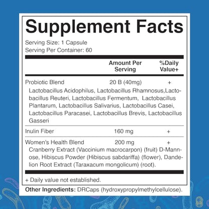 Vitamatic Vaginal Probiotics 20 Billions for Women pH Balance & Odor Control
