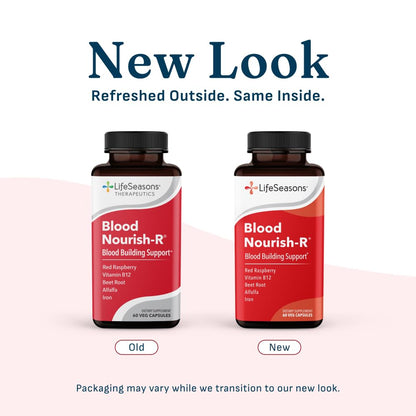 LifeSeasons Blood Nourish-R - Iron Deficiency Supplement - Supports Anemia, Fatigue & Dizziness - No Constipation - Blood Building - Iron, Beet Root, Alfalfa, Raspberry & Vitamin B-12-60 Capsules