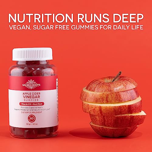 Sacred Roots Sugar-Free, Apple Cider Vinegar Gummies, 60 Gummies – Supports Healthy