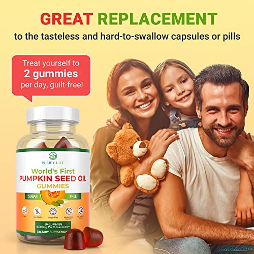 Sugar-Free Pumpkin Seed Oil Gummies (4,000mg/serving) Pumpkin Seed Oil for Hair Growth