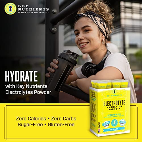 KEY NUTRIENTS Multivitamin Electrolytes Powder Packets - Refreshing Lemonade 40 pack