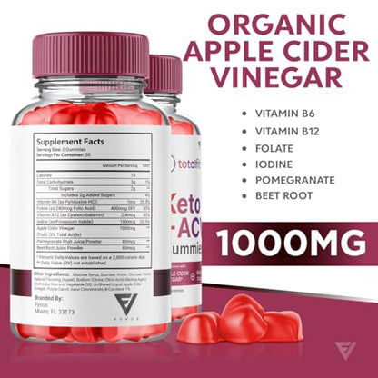 (2 Pack) Total Fit Keto ACV Gummies Advanced Weight Loss, Total Keto ACV Apple Cider