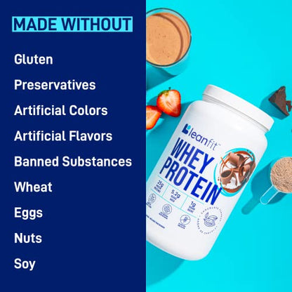 LeanFit® Grass-fed Whey Protein Powder, Natural Chocolate, Gluten-Free, Keto