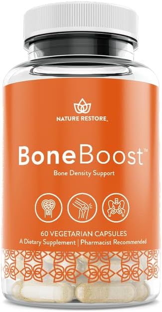 Nature Restore BoneBoost Bone Density Supplement with Patented Osteosine® - Natural Skeletal Strength Complex, 90 Vegan Capsules